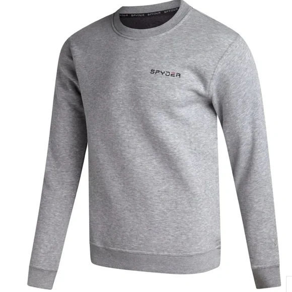 Spyder Men’s Light Grey Fleece Crew Neck Sweatshirt Size XLarge NWT - Picture 4 of 12